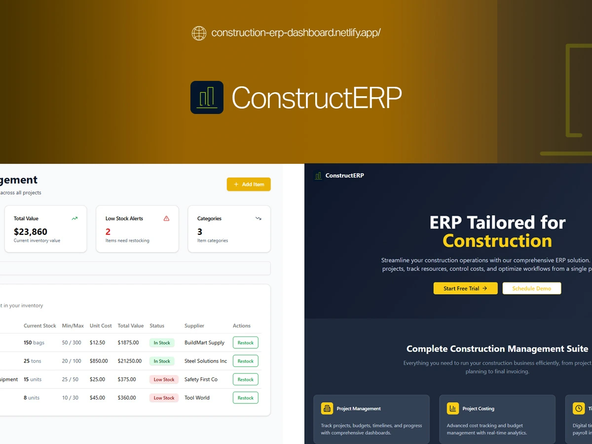 Construction ERP Dashboard