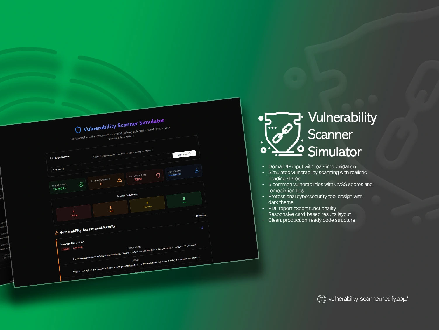 Vulnerability Scanner Simulator App